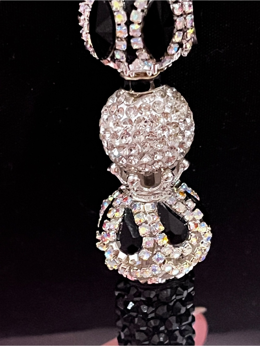 Designer inspired sliver rhinestone encrusted monogram focal fancy beaded pen - Picture 9 of 10